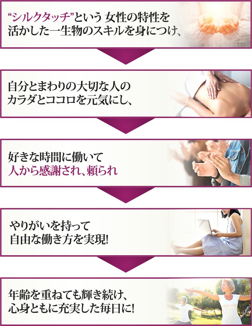 シルクタッチという女性の特性を活かした一生物のスキルを身につけ